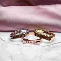 Personalisierter Namensring aus 316L Edelstahl, Gravierter Schmuck, Haustier-Abschlussring