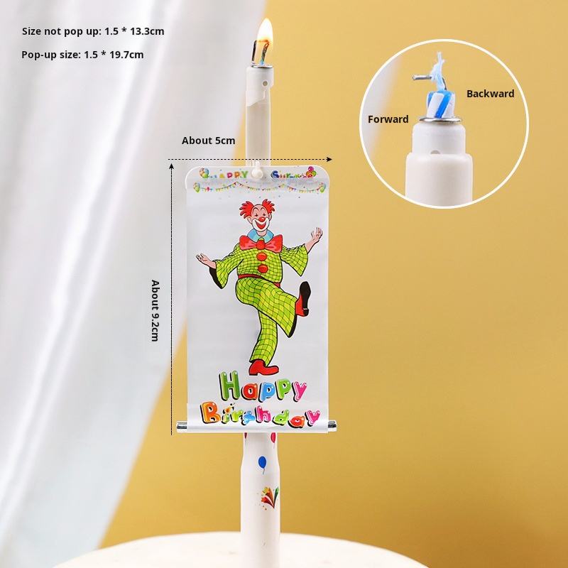 Vela bandera del payaso (con canción de cumpleaños en inglés)