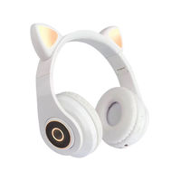 Penjualan terlaris mikrofon Headset telinga kucing warna-warni Bluetooth headphone lipat nirkabel dengan mikrofon kualitas tinggi