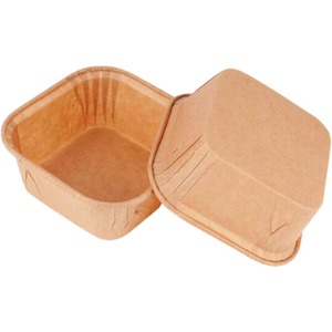 Square Cake Paper Cups Oil Proof PE Coated Disposable Oven Safe Baking Muffin Cups Thickened Heat Resistant For Cake Making - Product Image 3