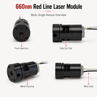 Module laser à ligne horizontale rouge ZhonNa 660nm 150mW, tête métallique, DC2.3-5V, pour le travail du bois, la découpe, l'alignement, le positionnement