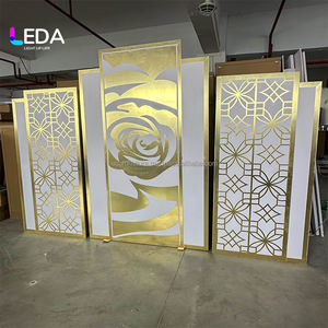 Leda ของตกแต่งงานแต่งงานใหม่การตัด3D หรูหราอาคารกุหลาบดีไซน์ด้านหลังตกของตกแต่งผนังฉากหลังเวทีแต่งงาน - Product Image 4