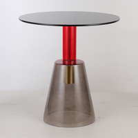 Table basse ronde en verre au design moderne, meubles de salon, entrée, écologique, durable, facile à nettoyer