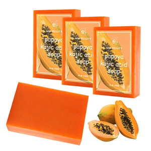 Sabonete Sólido Vegano de Extrato de Mamão 100g Personalizado OEM com Efeito Clareador e Hidratante Sabonete Natural em Lote - Product Image 1