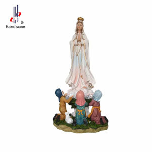 Figura de la Virgen de Fátima de 12 Pulgadas, Estilo Anime, Artesanía de Resina, Decoración Religiosa para el Hogar, Estatuas Católicas, Pinturas de Arte Animal - Product Image 4