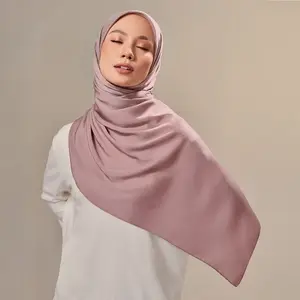 Fashion luxury square scarves 110*110cm satin shawls solid color silk hijabs