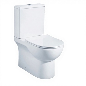 Oferta Especial Inodoro de Cerámica para Baño con Doble Descarga, Diseño sin Borde, de Dos Piezas, Alargado, Contemporáneo, con Sifón en P/S en el Suelo - Product Image 2