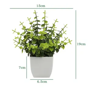 Mydays Wholesale OEM/ODM Artificial Mini Potted Plants Fake Sprayed Eucalyptus Plant In Pots House Plants For Home Office