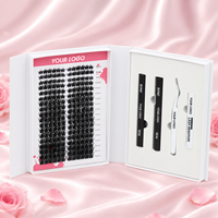 Kit de Cils en Grappes en Gros Direct Usine, Marque Privée, Grappes de Cils Individuelles, Kit d'Extension de Cils DIY Premium