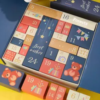 Boîte de luxe vide de 12 ou 24 jours avec calendrier de l'avent, emballage de boîtes cadeaux pour noël, vente en gros