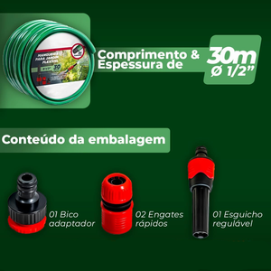 <span class=keywords><strong>Manguera</strong></span> <span class=keywords><strong>de</strong></span> Jardín <span class=keywords><strong>de</strong></span> PVC Tejido Verde Flexible y Resistente <span class=keywords><strong>de</strong></span> <span class=keywords><strong>30</strong></span> <span class=keywords><strong>Metros</strong></span> para Riego, Alta Presión, Duradera, Resistente al Desgaste, Protección Anti-UV - Product Image 3
