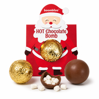 Bombe au chocolat chaud personnalisée OEM 1 pièce avec guimauves à l'intérieur, sphère de cacao au lait, friandise festive pour comptoir