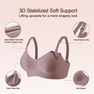 Sujetador de lactancia sin costuras Jelly Band Support para mujer, lencería de maternidad inalámbrica con efecto push-up y realce - Product Image 3