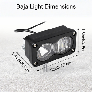 Faro LED Universale Wireless BAJA LIGHT 18W a Doppia Lente 1000LM per Moto da Cross Sur-Ron, <span class=keywords><strong>E</strong></span>-bike, Bicicletta, Senza Cablaggio, Vendita all'Ingrosso - Product Image 3