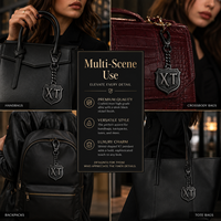 Breloque personnalisée en métal doré rose avec monogramme initial pour sacs à main et sacs de créateurs – Étiquette de sac personnalisée