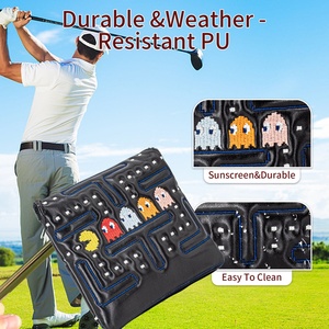 Housse de putter de golf en polyuréthane brodée Smurfs <span class=keywords><strong>Rouge</strong></span> et Bleu avec fermeture magnétique puissante et design demi-rond - Product Image 3