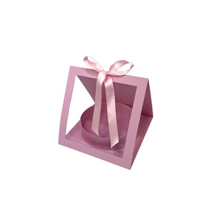 Boîte-cadeau élégante de fleur de forme de triangle avec l'insertion intérieure ronde pour la décoration de mariage d'arrangements de fleuriste et l'<span class=keywords><strong>occasion</strong></span> spéciale - Product Image 3