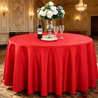 Nappe ronde jacquard de haute qualité, jupe de table ronde, nappe à motif floral pour hôtel et restaurant, housse de table à manger