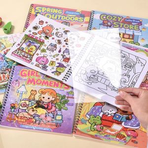 Libro de Colorear y Dibujar con Espiral, Autoadhesivo, para Aliviar el Estrés y la Estimulación Mental de los Niños - Product Image 4