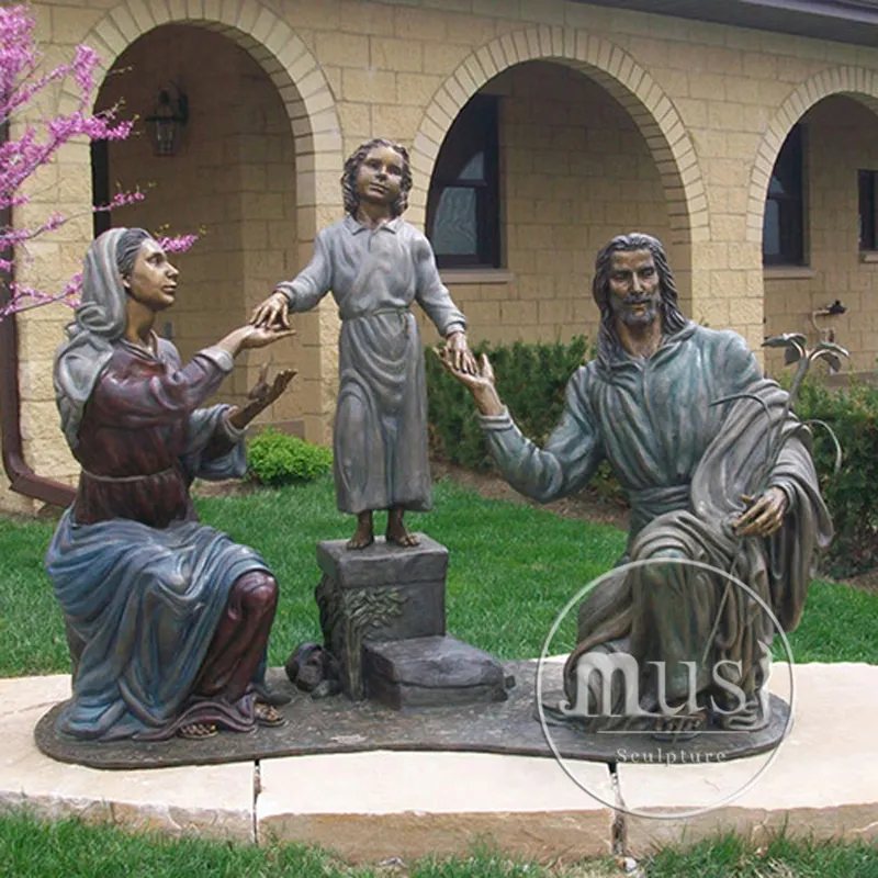 Musi Kerk Levensgrote Metalen Katholieke Religieuze Kruisiging Bronzen Jezus Kruisbeelden Christelijke Maagdelijke Mary En Heilige Sculptuur