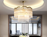 Lustre en cristal LED moderne de luxe pour salon, villa, hôtel