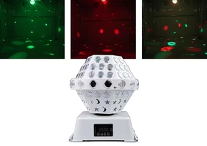 Luz LED de haz móvil RGBW de doble capa con forma de <span class=keywords><strong>platillo</strong></span> volador espacial, con control DMX512/activación por sonido para fiestas, discotecas y clubes nocturnos - Product Image 6