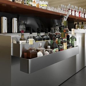 Commercial Double Deck Liquor Bottle <b>Shelf</b>, Stainless Steel Double Layer Wine Storage Rack for Restaurant <b>Bar</b> Kitchen - Product Image 5