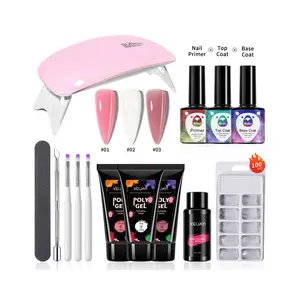 15ml Nail Extension Gel Kit With LED Lamp Full Manicure Tool Set Quick Finger Extend Acrylic Crystal Construction Gel