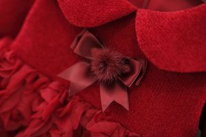 Vestito da Bambina Rosa e <span class=keywords><strong>Rosso</strong></span> a Maniche Lunghe con Fiori e Volant per Autunno Inverno 2026 - Product Image 4