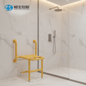 Banc de <span class=keywords><strong>douche</strong></span> pliable mural antidérapant, chaise de <span class=keywords><strong>douche</strong></span> accessible <span class=keywords><strong>pour</strong></span> la salle de bain, forte capacité de charge - Product Image 3
