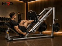 Presse à jambes inclinée en acier avec système de charge à plaques sécurisé, pour entraînement des quadriceps et des fessiers, équipement de fitness pour le bas du corps