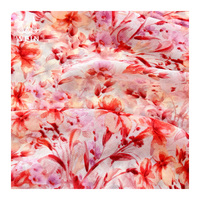 WI-A18 Polyester Pure Printed Chiffon Stoff Plain gewebte Chiffon Perle Chiffon Stoff Krepp Textilien