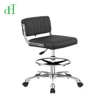 Chaise de bureau moderne, tabouret de bureau avec hauteur réglable et base pivotante en cuir PU