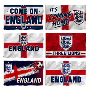 Bandera de Inglaterra 3x5 pies (90x150 cm) de una sola cara, bandera para aficionados, Tres Leones, ¡Ya llega el Reino Unido!, San Jorge - Product Image 1