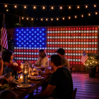 Guirlande lumineuse LED en forme de drapeau, étanche IP65, 200-500 LED, 8 modes, télécommande, taille personnalisée, drapeau national, CE, OEM, vente en gros