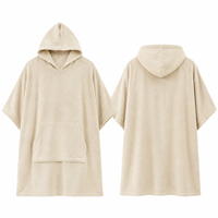 Poncho de Playa Unisex de Algodón con Capucha, Toalla de Secado Rápido para Surf, Bata de Cambio, Logotipo Personalizado, Proveedor OEM