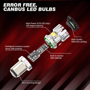 High Quality CB10 CANBUS LED Bulb 1156 BA15S BAU15S P21W <strong>PY21W</strong> With 28W 2800LM Anti-Hyper Flash Replace Turn Signal Reverse Bulb - Product Image 2