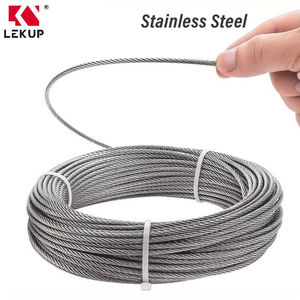 Kit d'assortiment de câbles métalliques en acier inoxydable de 1/8 po avec manchons de boucle et poinçons, et serre-câbles, pour <span class=keywords><strong>corde</strong></span> à <span class=keywords><strong>linge</strong></span> et treillis, 82 pieds - Product Image 2