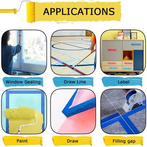 Ruban de masquage en papier crépon Seagull, sans résidu, retrait propre, pour peinture industrielle, décoration, masquage de lignes précises, bricolage à domicile - Product Image 3