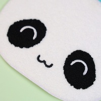 Sous-verre en feutre écologique personnalisé avec personnage de dessin animé, motif panda, brodé, absorbant et isolant thermiquement, et tapis de souris en peluche