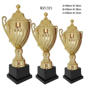 Produttore all'ingrosso personalizzato OEM metal sports award trofei della tazza d'oro grande trofeo d'oro Base in plastica grande trofeo della scuola di calcio