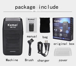 Rasoir électrique sans fil rechargeable KEMEI <span class=keywords><strong>KM</strong></span> <span class=keywords><strong>1102</strong></span> pour hommes, rasoir à double lame, rasoir à barbe, soin du visage, tondeuse multifonction - Product Image 2