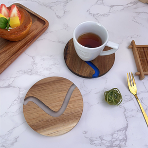 Acacia Wood <b>Resin</b> Hexagon Eco-Friendly Coaster Creative River Epoxy Wooden Cup Mat Heat Insulation Pad Coffee Tea Cup <b>Table</b> - Product Image 3