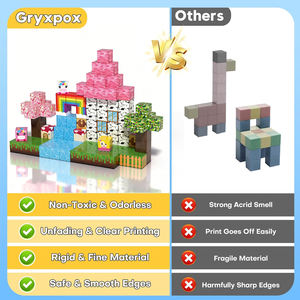 Blocs de construction éducatifs pour enfants, 100 pièces, cubes magnétiques, <span class=keywords><strong>jeux</strong></span> de construction magnétiques STEM, jouets sensoriels d'extérieur - Product Image 3