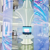 Film LED transparent P10 pour vitrine, luminosité 3000 cd, lisible en plein soleil, écoénergétique pour les devantures de magasins de détail