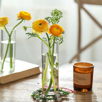 Vase en verre droit Art Déco, cylindrique, durable, pour fleurs, bougies et bougies flottantes, idéal pour décoration de table de mariage