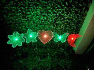 Sân vườn thay đổi màu sắc không thấm nước IP65 LED năng lượng mặt trời nhẹ 2000-10000K IP65 sợi quang Bướm hoa hình ngôi sao - Product Image 4