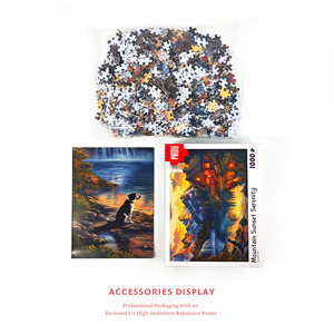 <span class=keywords><strong>Puzzle</strong></span> personnalisé en carton blanc, Montagne Coucher de Soleil Sérénité, Lamination Texturée, Impression Heidelberg, Haute Interconnexion 1:1, Poster Cadeau - Product Image 5