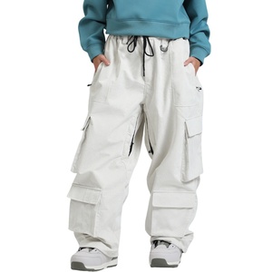 Pantalones de esquí de invierno nuevos para <span class=keywords><strong>mujer</strong></span> y hombre, overoles multibolsillos, cortavientos, impermeables, transpirables, cálidos, de snowboard, de pana suelta - Product Image 2
