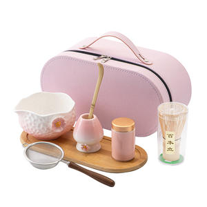 Juego de 8 piezas de cuencos de cerámica hechos a mano con diseño floral para matcha, bandeja y soporte para Chasen, estilo japonés para ceremonia del té <span class=keywords><strong>Bancha</strong></span>, transfronterizo - Product Image 5